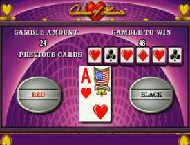 Игра на удвоение в Queen of Hearts